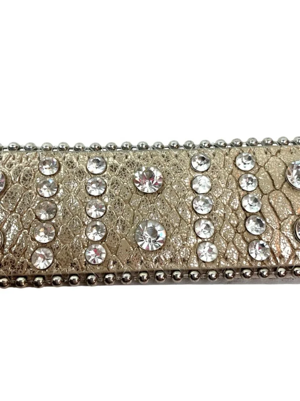 New Western Bling Rhinestone Studded Belt With Silver Buckle Womens Small Metall